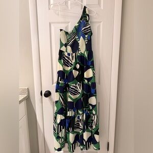 Sugarlips Green and Blue Patterned Dress